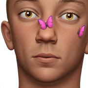 boy with heart and butterfly sticker
