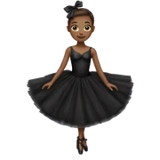 black Ballerina dress black bow sticker