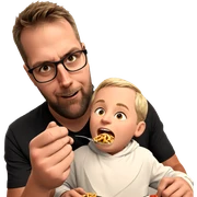 boys enjoying food together sticker