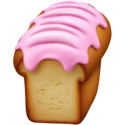 loaf bread with pink icing sticker