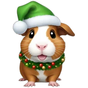 Guinea pig Christmas sticker