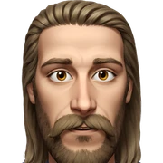 portrait of a bearded boy sticker