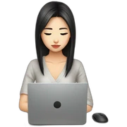 asia-girl-beautiful-typing-on-computer-sad sticker
