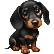 Black and brown dachshund puppy sticker