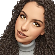 smiling girl in turtleneck sweater sticker