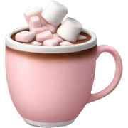 Light Pink mug of hot chocolate with marshmallows  sticker