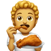  person eating fried chicken sticker
