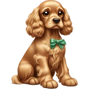 Cocker spaniel dog with bow sticker