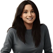 smiling girl with long hair sticker