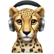 cheetah but with headphones sticker