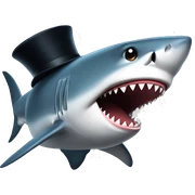 shark with tophat sticker