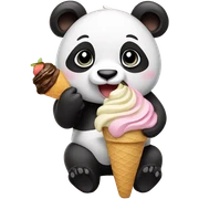 Panda eating ice cream sticker