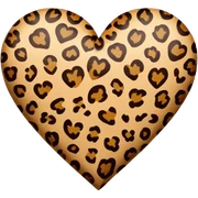 leopard print heart sticker