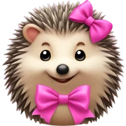 hedgehog with a pink bow sticker