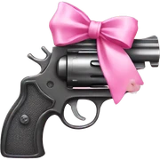 pink pistol with  pink bow sticker