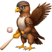 baseball playing hawk sticker