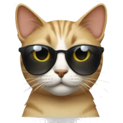 Cat with sunglasses sticker