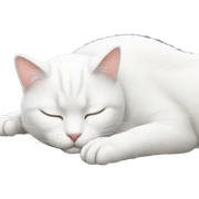 White sleeping cat sticker