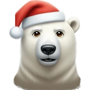 polar bear with santa hat sticker