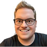 smiling boy in black shirt sticker