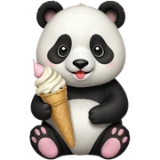 Panda eating ice cream sticker