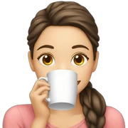 girl sipping tea sticker