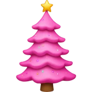 Pink Christmas tree sticker