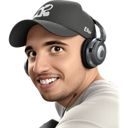 smiling boy with headphones indoors sticker