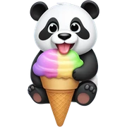 Panda eating ice cream sticker