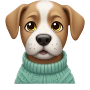 Dog with a sweater sticker