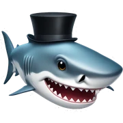 Shark with a top hat  sticker