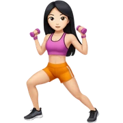 Long hair asian girl working out sticker