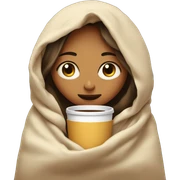 girl inside a blanket sipping coffee eyes closed sticker