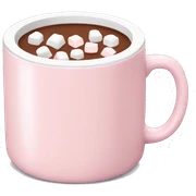 Light Pink mug of hot chocolate with marshmallows  sticker