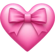 pink heart with bow sticker