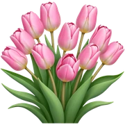 Cute baby pink tulip bouquet sticker