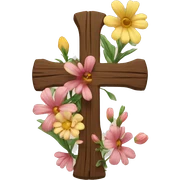 cross with flowers on it  sticker