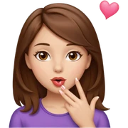 Brown hair brown eyes girl blowing a kiss sticker