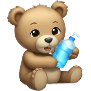 Cute teddy bear drinking water sticker