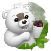 White bear eating acai sticker
