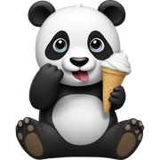 Panda eating ice cream sticker