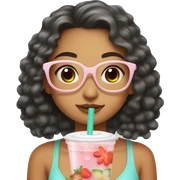 Cute summer girl drink boba sticker