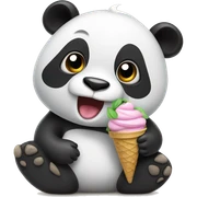 Panda eating ice cream sticker