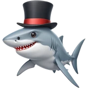 Shark with a top hat sticker