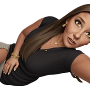 brown haired girl with jewelry sticker