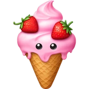 Ice cream strawberry sticker