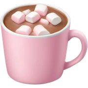 Light Pink mug of hot chocolate with marshmallows  sticker