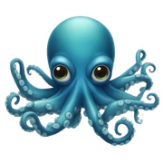 A deep-sea blue octopus designed to evoke a chilling sense of fear sticker
