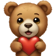 Teddy bear and heart sticker