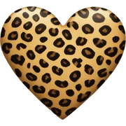 Leopard print heart sticker